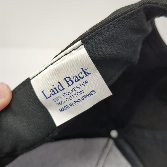 Retired Snapback 5 Panel Cap Black One Size Adjustable Embroidered Laid Back - Picture 9 of 9